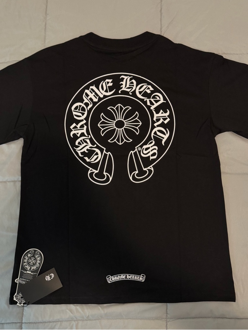 Chrome Hearts Black Tee with White Back Logo